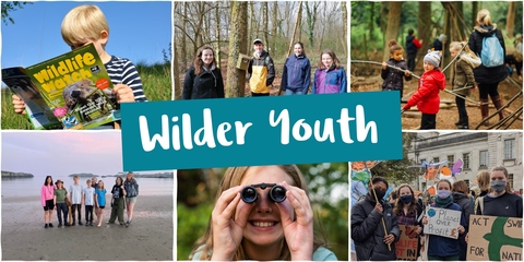 Wilder Youth. Multiple images of young people engaging with nature.