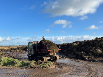 Heavy machinery conducting works at Dowrog common 