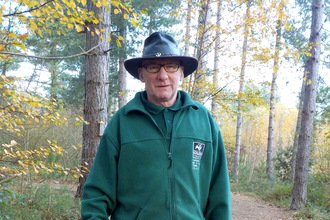 Albie in a woodland