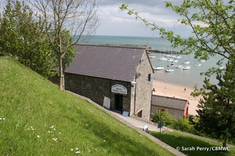 Cardigan Bay Marine Wildlife Centre overlooking New Quay beach and harbour