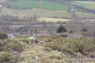 Contractor Cutting Cotoneaster at Darren Fawr Nature Reserve