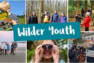 Wilder Youth. Multiple images of young people engaging with nature.