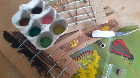 feathers, grasses and scavenger hunt