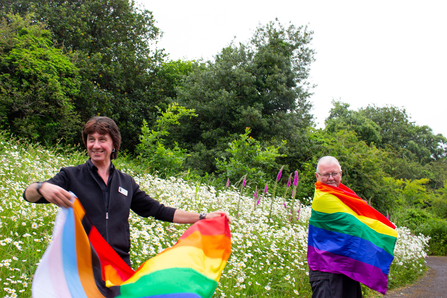 Mark and Gar with flag