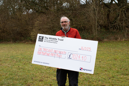 John Ibbotson with cheque