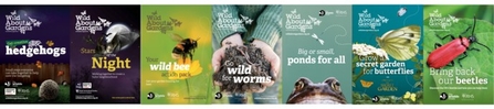 Front covers of the wildlife gardening leaflets