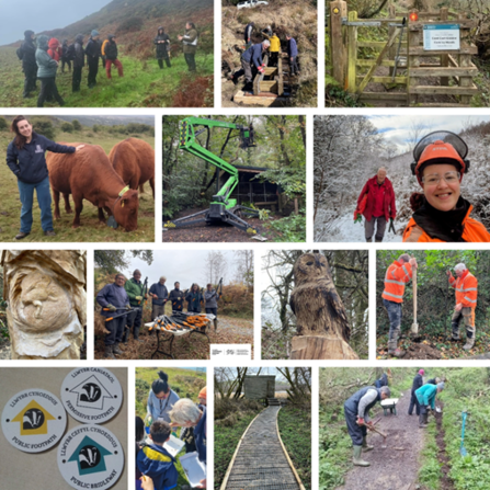 Montage of images over the last two years from cow walks to new board walks