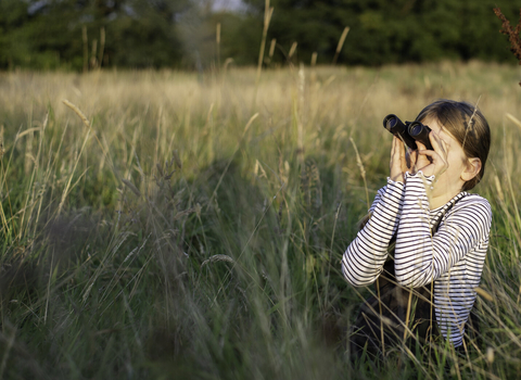 girl birdwatching